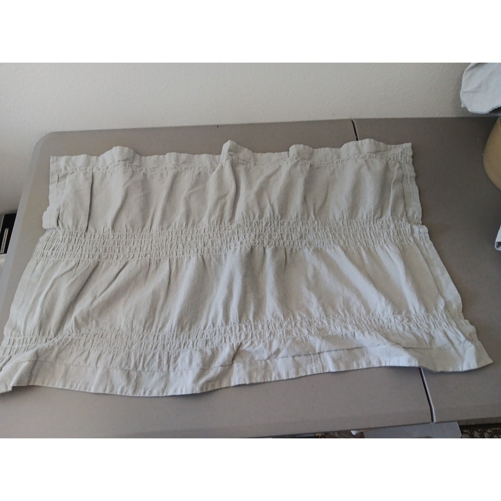 2 Threshold Pillowcases KING Gray Pleated Cotton Shams Prairie Minimalist Chic - Picture 3 of 7